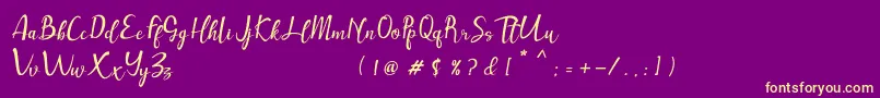 Muttung Font – Yellow Fonts on Purple Background