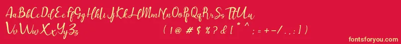 Muttung Font – Yellow Fonts on Red Background