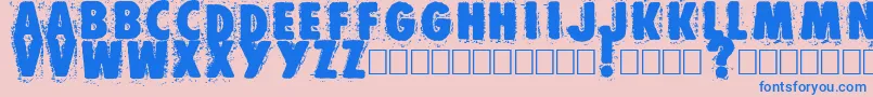 Muzo Font – Blue Fonts on Pink Background