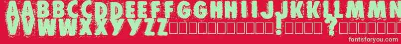 Muzo Font – Green Fonts on Red Background