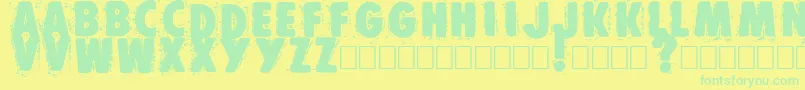 Muzo Font – Green Fonts on Yellow Background