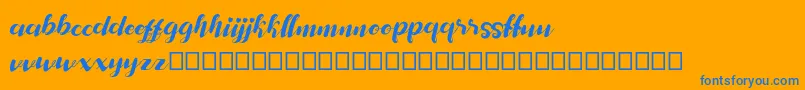 my andriane Font – Blue Fonts on Orange Background