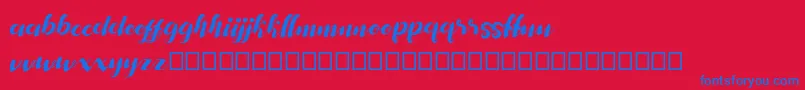 my andriane Font – Blue Fonts on Red Background