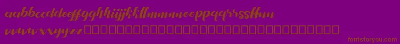 my andriane Font – Brown Fonts on Purple Background