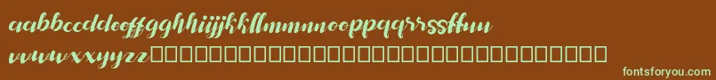 my andriane Font – Green Fonts on Brown Background