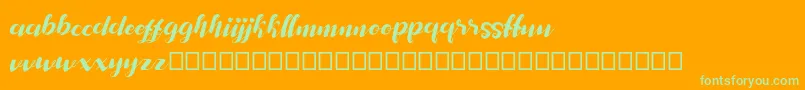 my andriane Font – Green Fonts on Orange Background