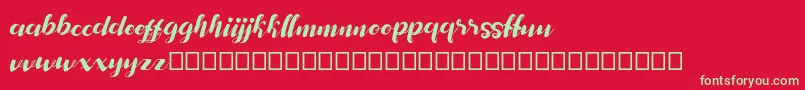 my andriane Font – Green Fonts on Red Background