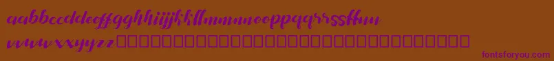 my andriane Font – Purple Fonts on Brown Background