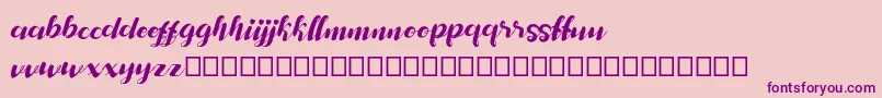 my andriane-Schriftart – Violette Schriften auf rosa Hintergrund