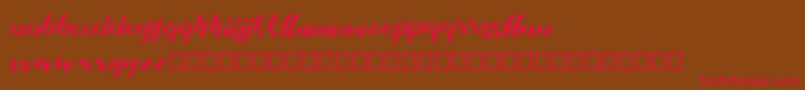 my andriane-Schriftart – Rote Schriften auf braunem Hintergrund