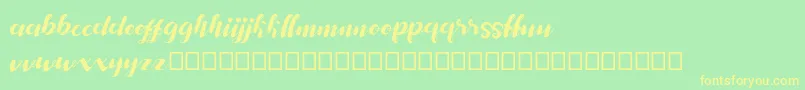 my andriane Font – Yellow Fonts on Green Background