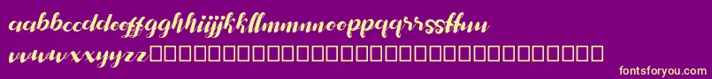 my andriane Font – Yellow Fonts on Purple Background