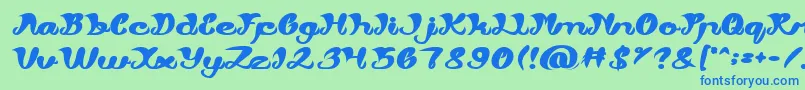 My Angle Bold Font – Blue Fonts on Green Background