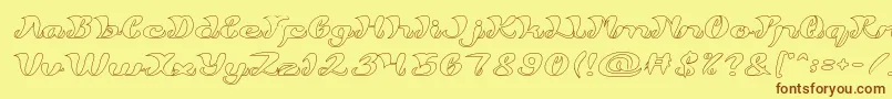 My Angle Hollow Font – Brown Fonts on Yellow Background