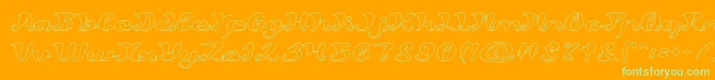 My Angle Hollow-Schriftart – Grüne Schriften auf orangefarbenem Hintergrund