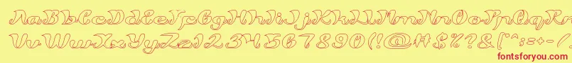 My Angle Hollow Font – Red Fonts on Yellow Background