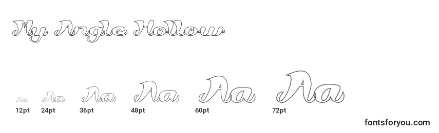My Angle Hollow Font Sizes