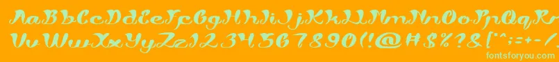 My Angle Light Font – Green Fonts on Orange Background