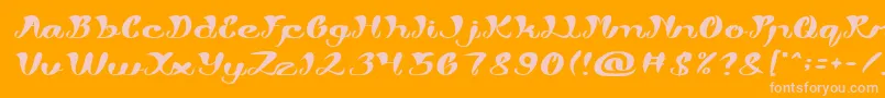 My Angle Light Font – Pink Fonts on Orange Background
