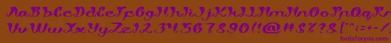 My Angle Light-Schriftart – Violette Schriften auf braunem Hintergrund