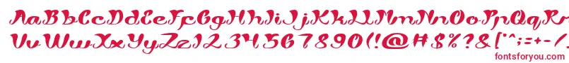 フォントMy Angle Light – 白い背景に赤い文字
