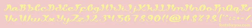 My Angle Light Font – Yellow Fonts on Pink Background