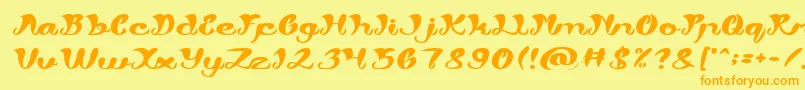 My Angle Font – Orange Fonts on Yellow Background