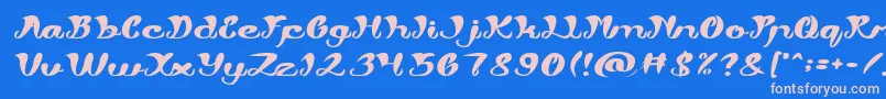 My Angle Font – Pink Fonts on Blue Background