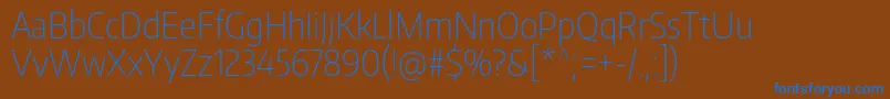 EncodesanscondensedThinフォントについての詳細 フォントEncodesanscondensedThin – 茶色の背景に青い文字
