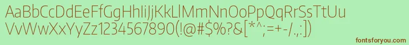 EncodesanscondensedThin-Schriftart – Braune Schriften auf grünem Hintergrund