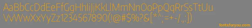 EncodesanscondensedThin-Schriftart – Orangefarbene Schriften auf grauem Hintergrund