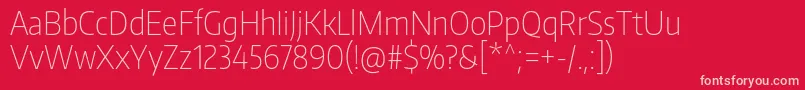 EncodesanscondensedThin Font – Pink Fonts on Red Background