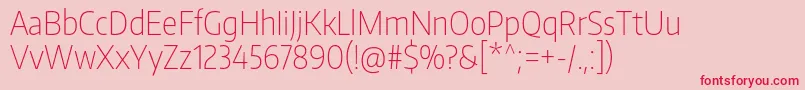 EncodesanscondensedThin-Schriftart – Rote Schriften auf rosa Hintergrund