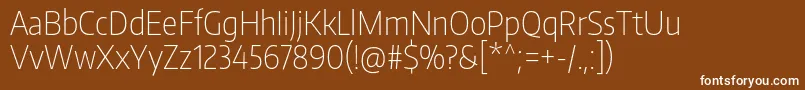 EncodesanscondensedThin-fontti – valkoiset fontit ruskealla taustalla