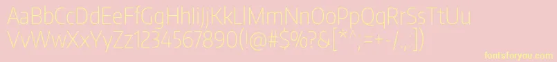 EncodesanscondensedThin Font – Yellow Fonts on Pink Background