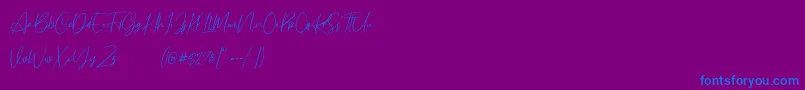 My Autumn Demo-Schriftart – Blaue Schriften auf violettem Hintergrund