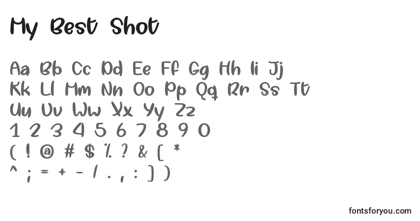 A fonte My Best Shot   – alfabeto, números, caracteres especiais