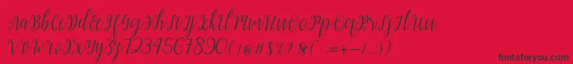 My Darling Script  Font – Black Fonts on Red Background