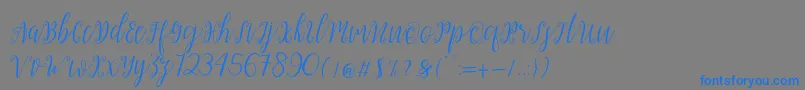 フォントMy Darling Script  – 灰色の背景に青い文字