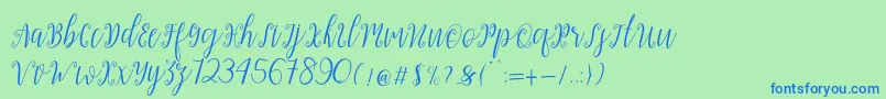 More about My Darling Script Font My Darling Script Font – Blue Fonts on Green Background