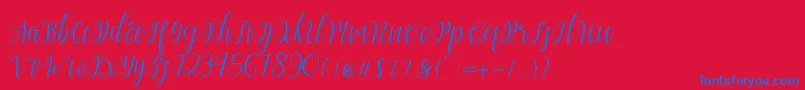 My Darling Script -fontti – siniset fontit punaisella taustalla