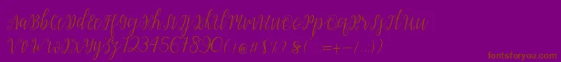 My Darling Script -Schriftart – Braune Schriften auf violettem Hintergrund