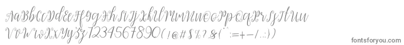 My Darling Script -fontti – harmaat kirjasimet valkoisella taustalla