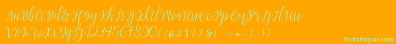 My Darling Script -fontti – vihreät fontit oranssilla taustalla
