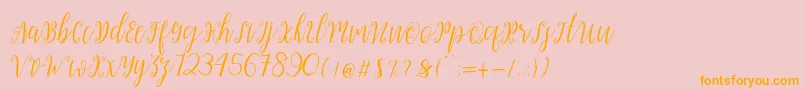 My Darling Script -Schriftart – Orangefarbene Schriften auf rosa Hintergrund