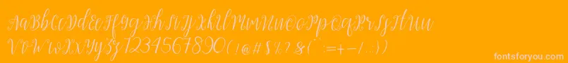 My Darling Script  Font – Pink Fonts on Orange Background