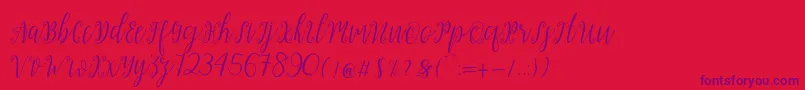 My Darling Script  Font – Purple Fonts on Red Background