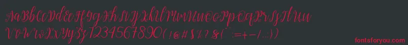 My Darling Script  Font – Red Fonts on Black Background