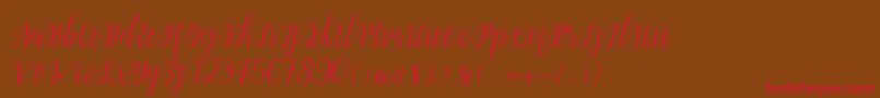 My Darling Script  Font – Red Fonts on Brown Background