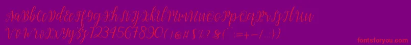 My Darling Script -Schriftart – Rote Schriften auf violettem Hintergrund